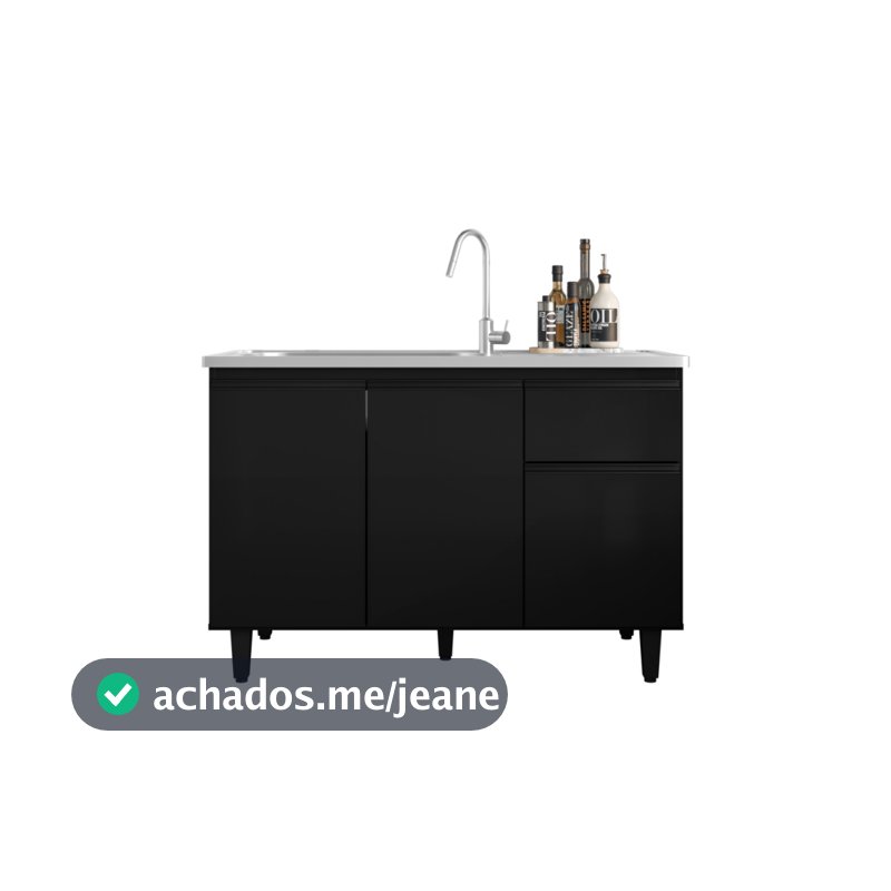 ARMARIO BALCÃO GABINETE PARA PIA DE COZINHA 120CM SEM TAMPO MDF COM PRATELEIRA