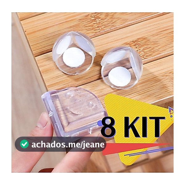 Kit 8 Protetor De Quina Silicone Mesa Segurança Para Crianças E Bebes Proteção Anti-colisão