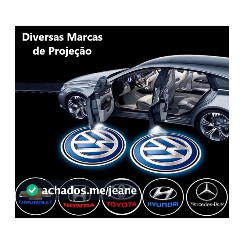 VL201 - 1 par Lâmpada LED Sem Fio Para Carro/Projetor De Luz Laser Bem-Vindo com Marca de Carro Universal Decorativo
