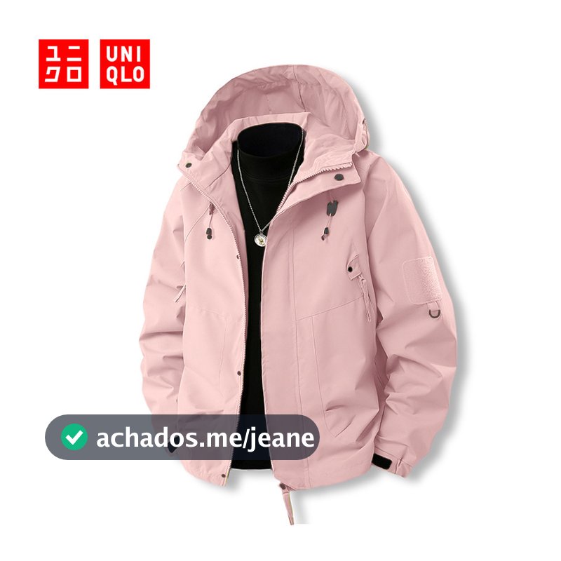 UNIQLO Jaqueta Impermeável Feminina Com Capuz Ao Ar Livre Respirável Solta À Prova De Vento Chuva