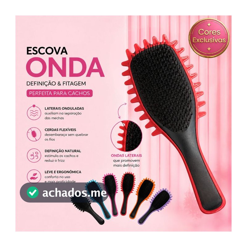 Escova Onda Finalizadora Beauty Flash Definição de Cachos e Finalização para Cabelo Cacheado Crespo