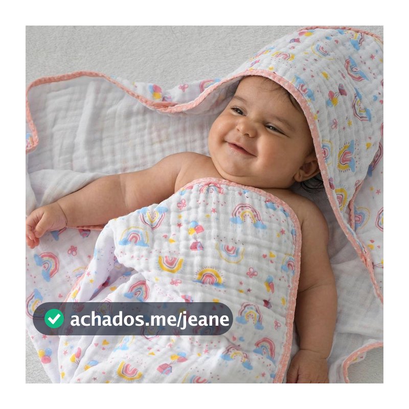 Toalha de Banho Bebê 70 cm x 70 cm Soft 2 Camadas de Fralda Bublim
