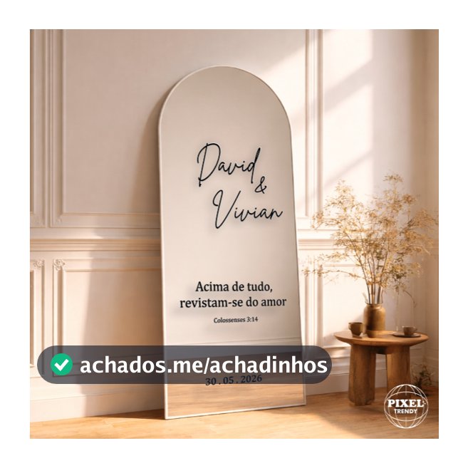 adesivo espelho com versículo da sua escolha + nomes + data