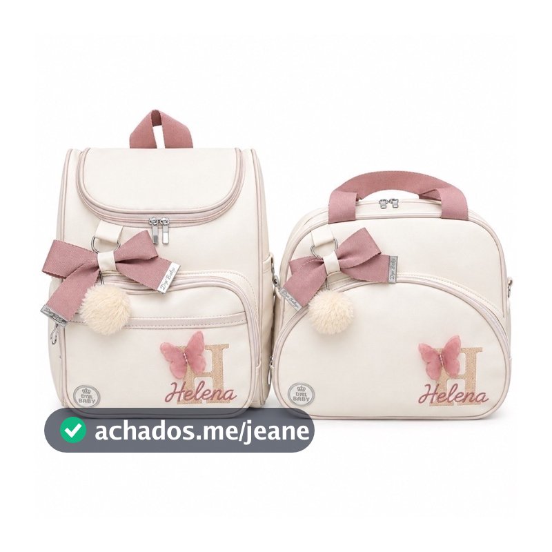 Kit Bolsa Maternidade Personalizada com Nome 2 Peças Bolsa G + Mochila Térmica Impermeável