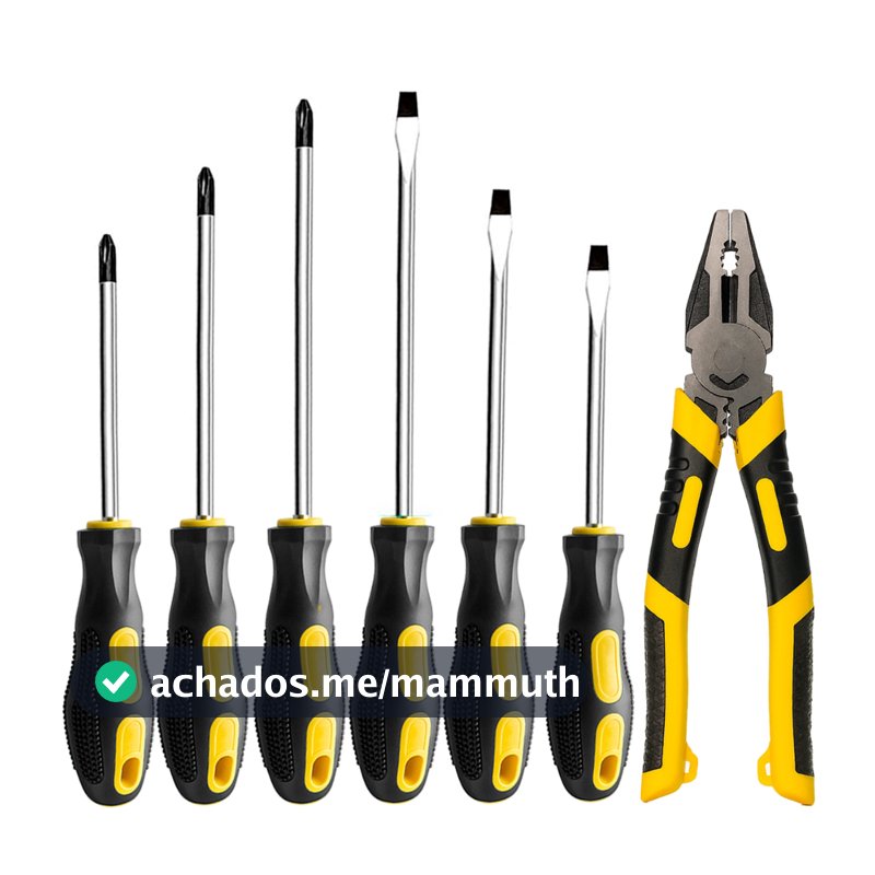 Kit Ferramentas 7 Peças Chave de Fenda Philips e Alicate Universal 8 Pol