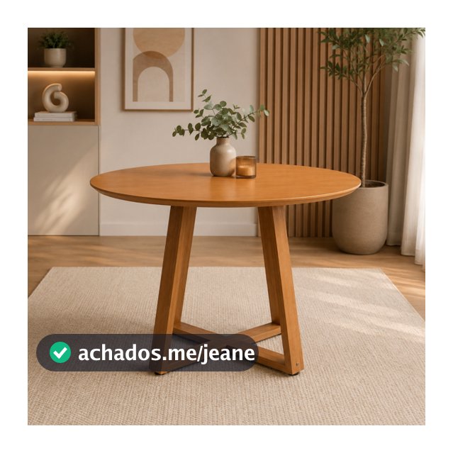 Mesa De Jantar Café Redonda Onix 110cm Para 6 Lugares Nature