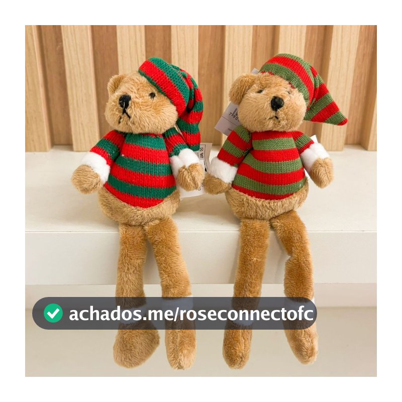 enfeite decorativo natal pend urso com gorro cachecol de árvore 11/15CM