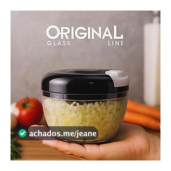 Processador de Alimentos Manual 500ml 3 Lâminas Aço Inox Triturador de Alho
