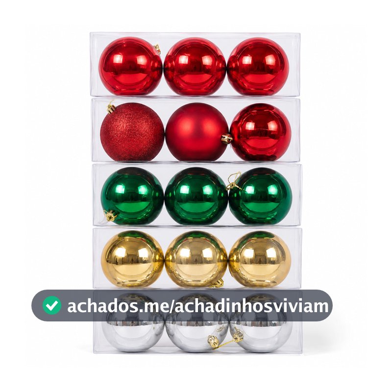 Bola 10cm 12cm 15cm Decoração Natal Arvore Colorida Luxo Sofisticada Guirlanda Casa Escritorio