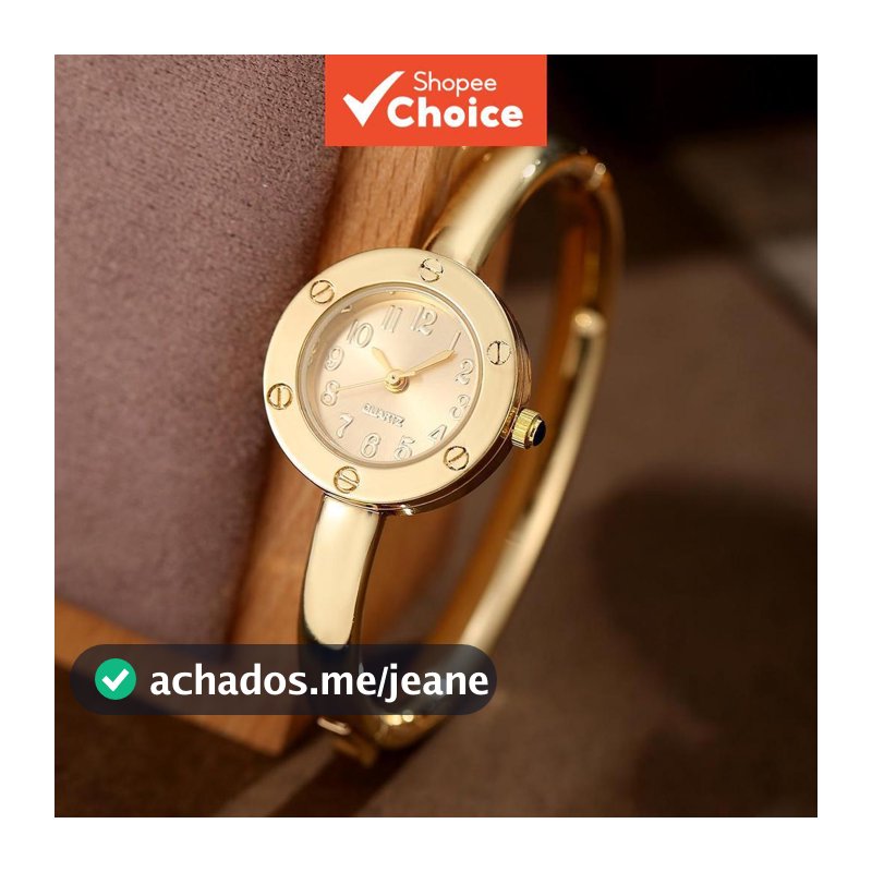 Relógio Com Pulseira De Liga De Zinco Estilo Luxuoso , Mostrador Redondo Decoração De Parafuso , Várias Cores , Para Esc