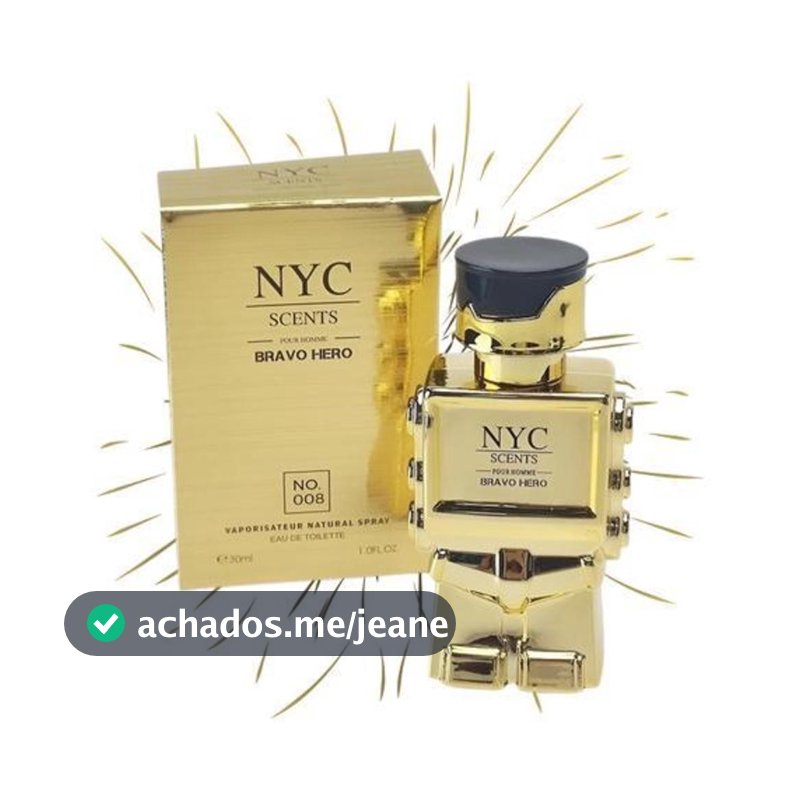 Perfume Importado Nyc Scents Brao Hero  30ml - Masculino Nyc No008 Dourado Amadeirado
