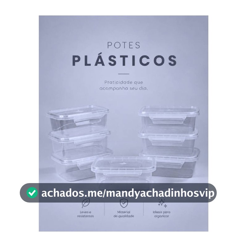 Kit 12 Marmitas Potes 800ml com Travas Laterais BPA FREE - Alimentos organizadores de congelador PLASTICOS