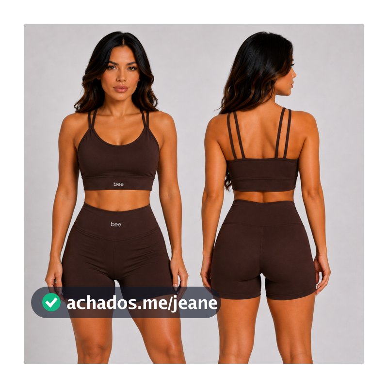Conjunto Fitness Feminino Zero Transparência Bee Cós Alto Academia Treino Musculação Yoga Corrida Modelador