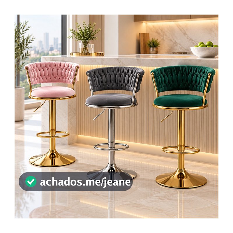 Banqueta de luxo discreta Banqueta ajustável Elevação/Rotação Banqueta de balcão Assento confortável