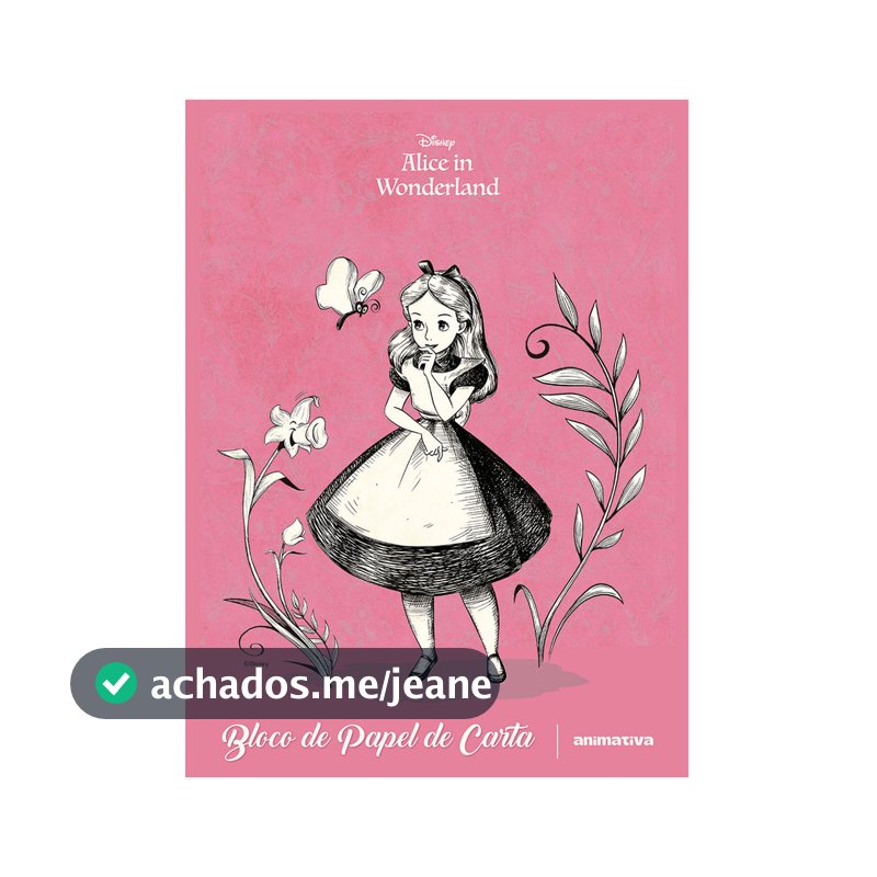 Bloco de papel carta com 48 folhas Alice Animativa