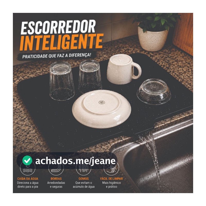 Tapete Escorredor de Louça Com Dreno Antiderrapante Emborrachado Pia Cozinha Secagem Rápida Copo Pratos