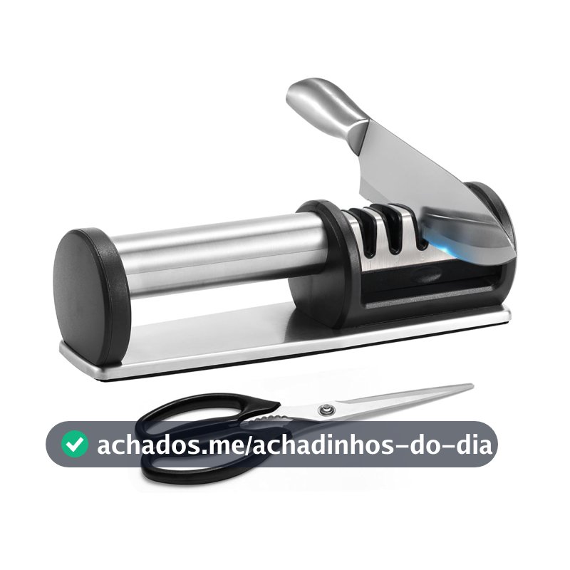 Lumai Afiador Facas Detroit 4 Estágios Diamante Tungstênio Cerâmica Tesoura Manual Cozinha Inox