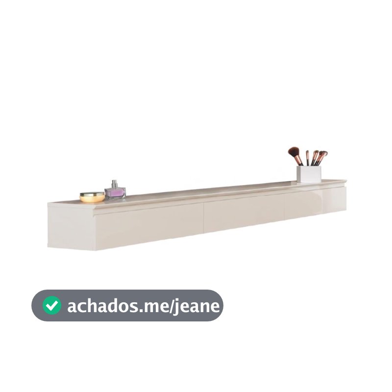 Penteadeira Suspensa 3 Gavetas 1,80m Aspen Off White EDN
