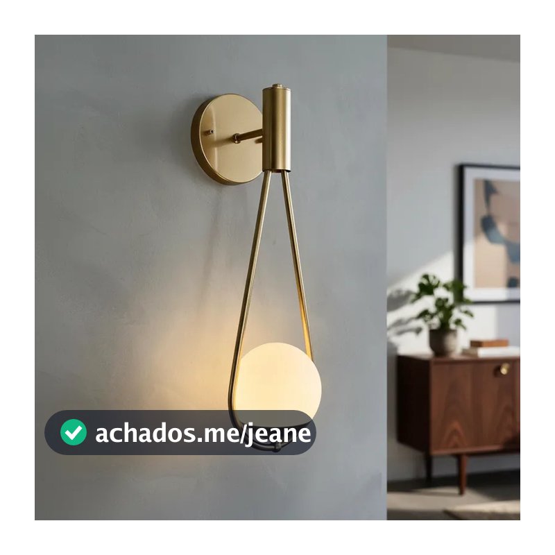 luminaria de Parede arandela moderno Gota alumínio Com Globo Vidro branco fosco 12cm sala quarto e cabeceira de cama