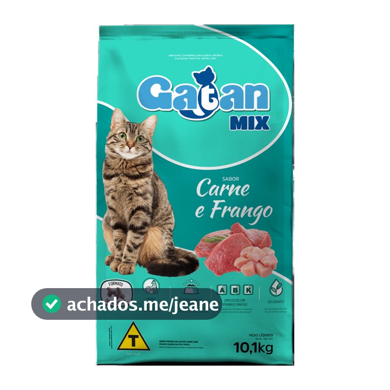 Ração Gatan Mix Gatos Adultos Carne E Frango 20 kg