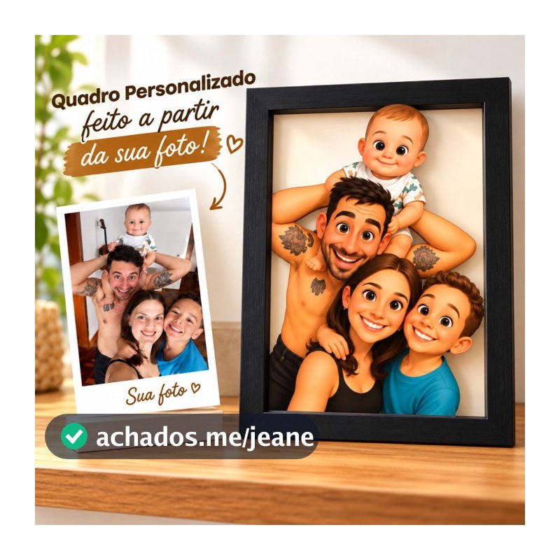 Quadro Personalizado com Sua Foto em Arte 3D
