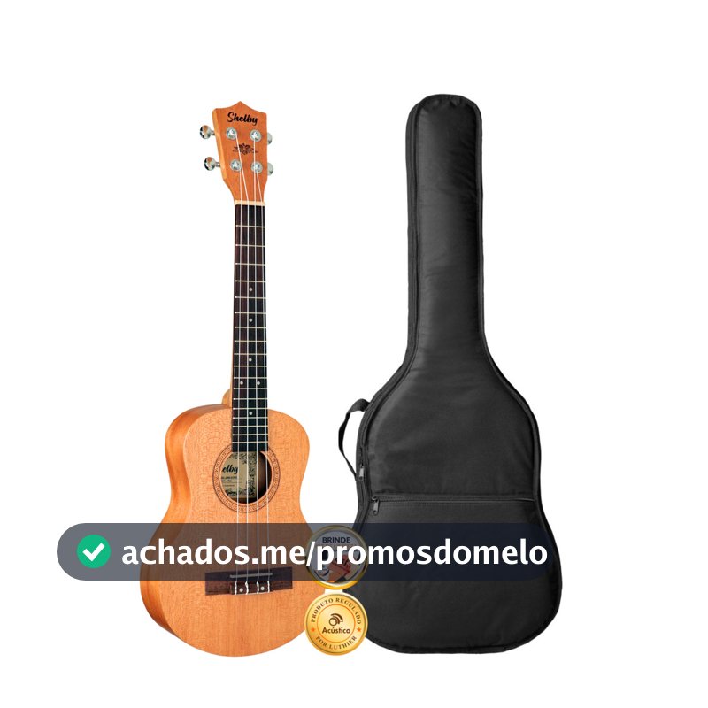 Kit Ukulele Tenor Acústico Shelby Profissional Em Mogno Capa