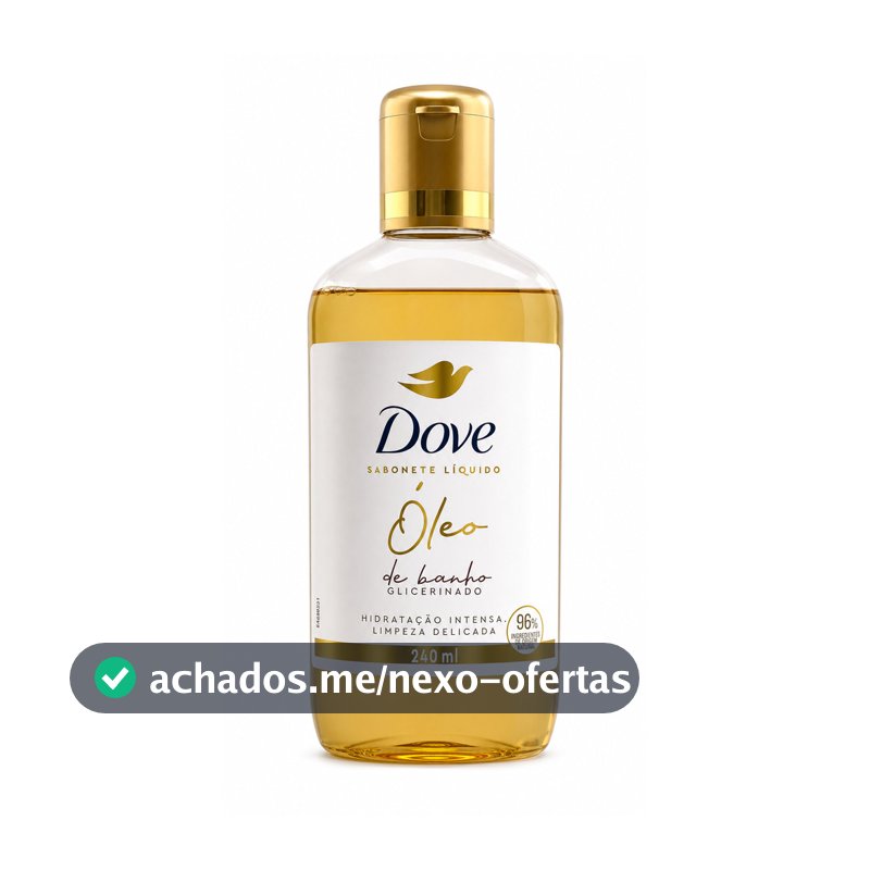 Sabonete Líquido Dove Óleo de Banho 240ml Hidratação Intensa Banho Limpeza Suave Nutrição Pele Macia