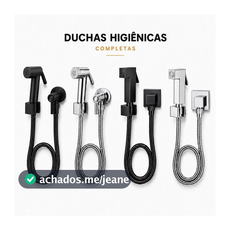 Ducha Higiênica Quadrada Preto Fosco - Ducha Higiênica Cromada Abs - Ducha Higiênica Preto Fosco Abs Lavabo Chuveirinho