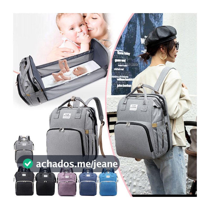 Mochila Maternidade  Portátil Para Bebê,  Multifuncional, Vira Berço Impermeável, Viagem Bolsa Da Mamãeao Ar Livre