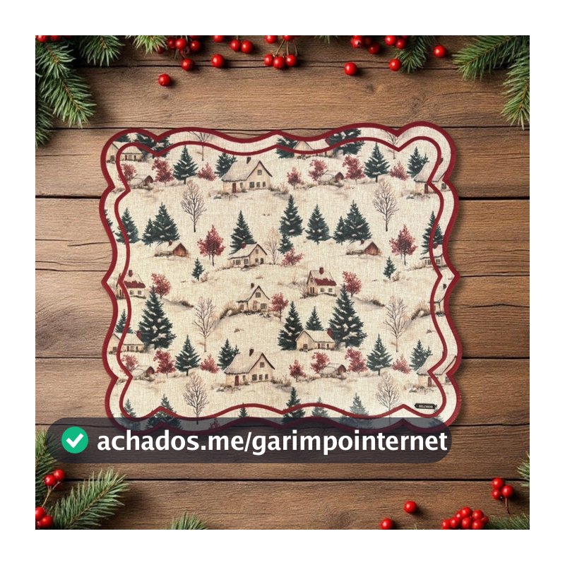 Jogo Americano de Natal - Vila do Noel - 44,5x38,5cm - 1 unidades - Rizzo