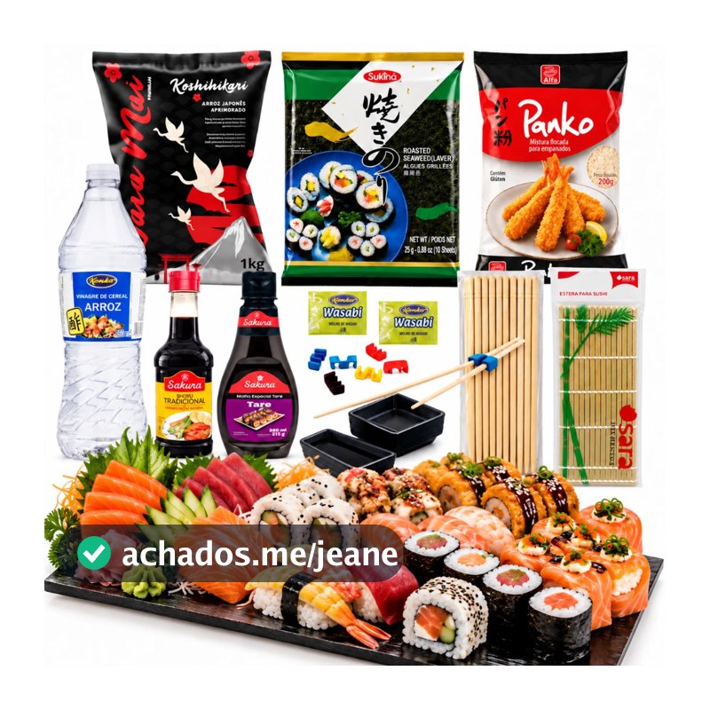KIT SUSHI COMPLETO FAÇA EM CASA COMIDA JAPONESA