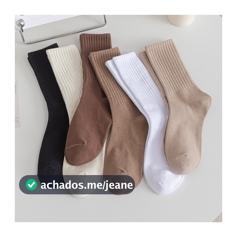 Meias femininas caneladas leves verão tons neutros kit 3/6/9/12/15 pares