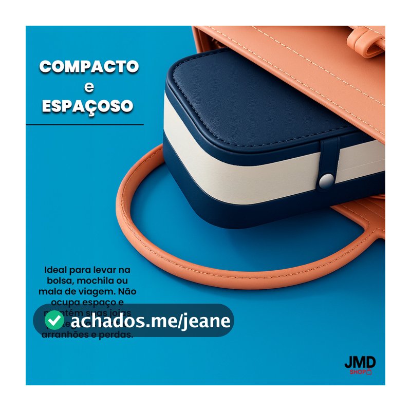Porta Joias Para Viagem Compacto Com Ganchos Para Colares E Espaços Para Anéis Brincos E Pulseiras