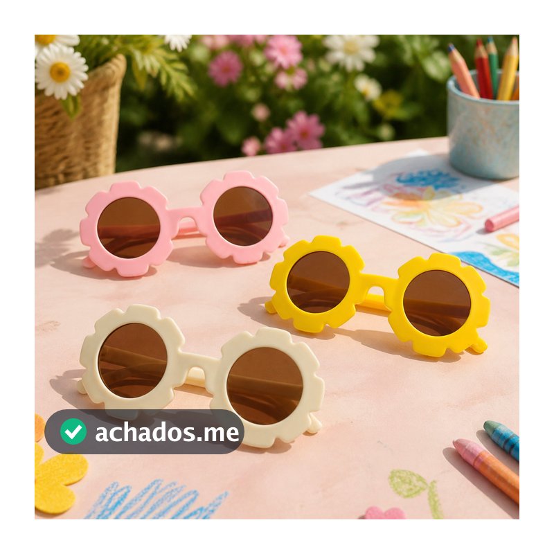 Óculos Infantil Redondo em Formato de Flor