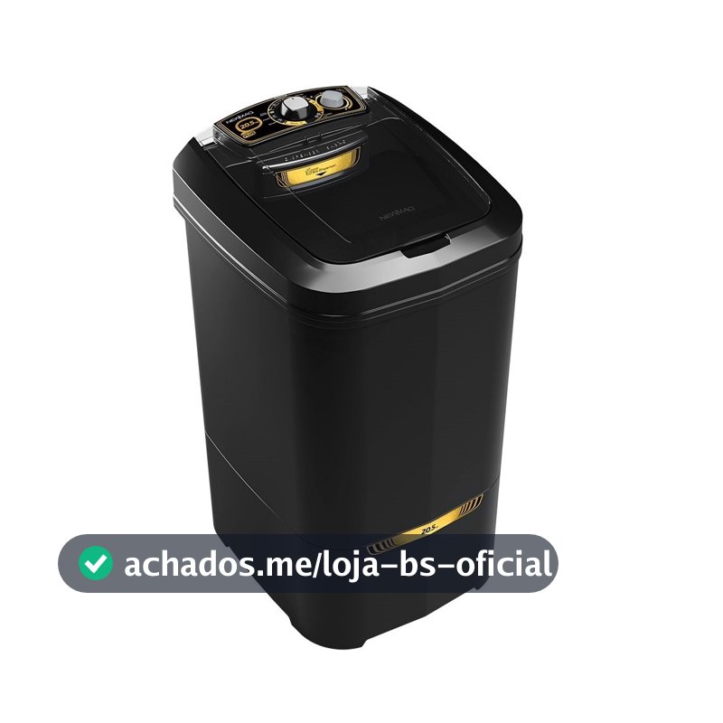 Tanquinho/Máquina de Lavar Roupas Semi-Automática 20,5Kg Newmaq Preta