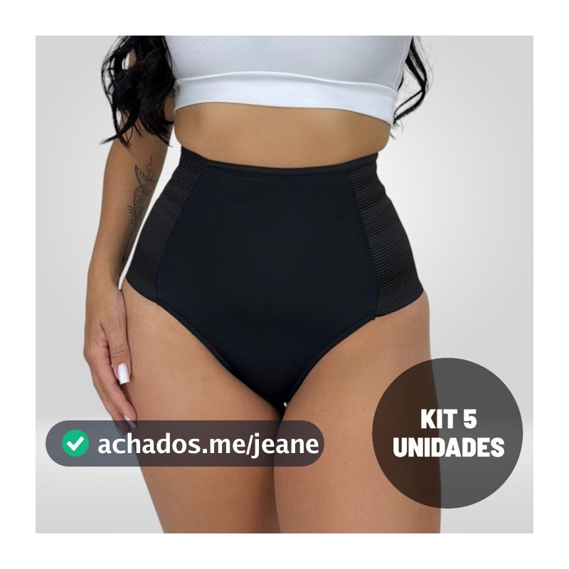 KIT 5 Cinta Modeladora Calcinha SUPLEX Cós Alto HOT PANT Calsinhas Plus Size  Forro 100% Algodão kit 5 ou 3 Pós parto