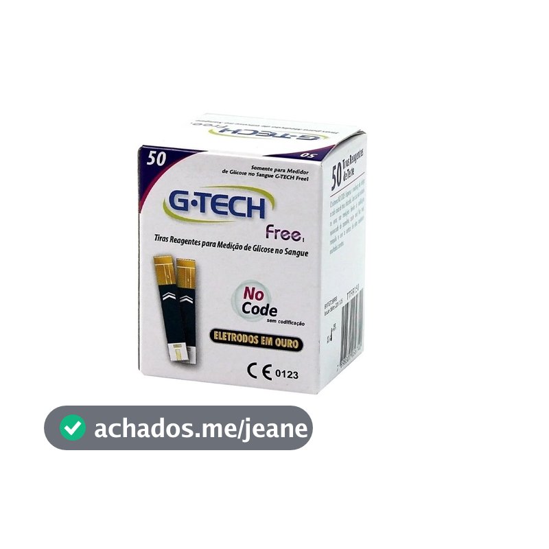 Tiras Reagentes G-tech Free Caixa Com 50 Tiras