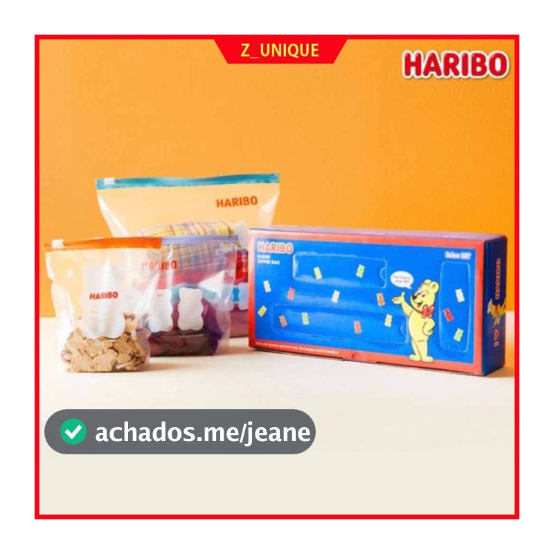 Conjunto De Saco Ziplock HARIBO lider (Pequeno/Médio/Grande)-55 Unidades | Sacos Fofos Para Armazenamento De Alimentos O