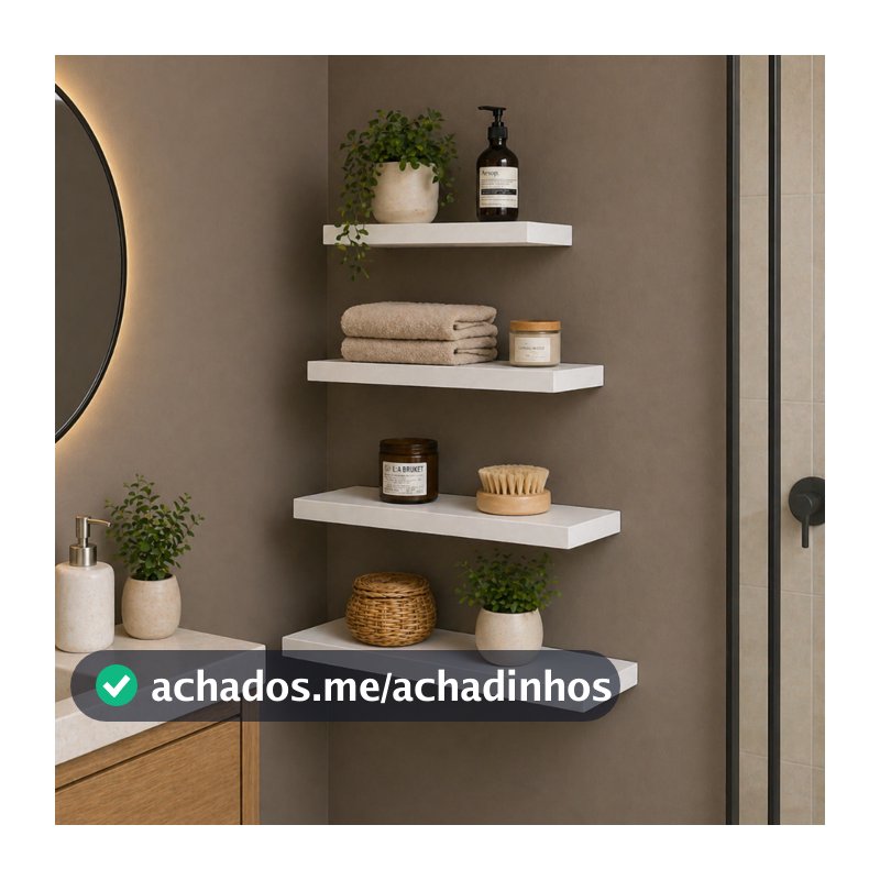 Kit 4 Prateleiras Brancas Multiuso - Ideal Para Quarto, Banheiro, Sala, Escritório Casa Bella