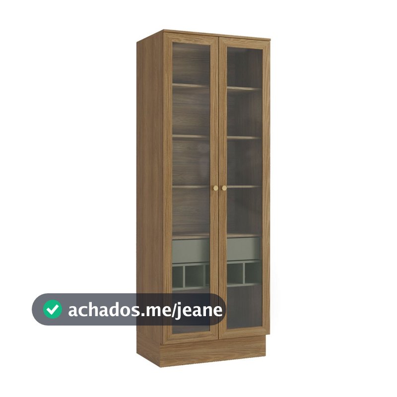 Cristaleira Botanic 80 Cm 2 Portas 1 Gaveta
