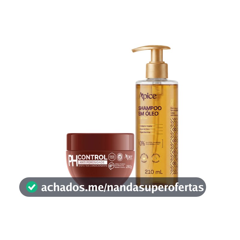 Kit Shampoo em Óleo210ml  + Tratamento Anti Porosidade PH Control 280g Ápice