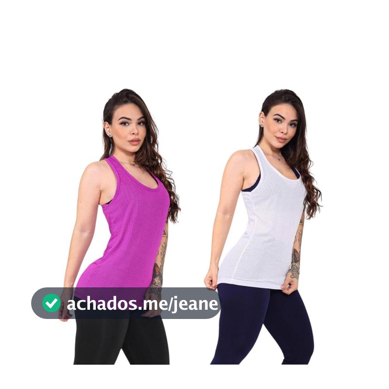 Kit 2 Regatas Dray Feminina Academia Fitness Plus Size Treinar Dançar Caminhada Verão