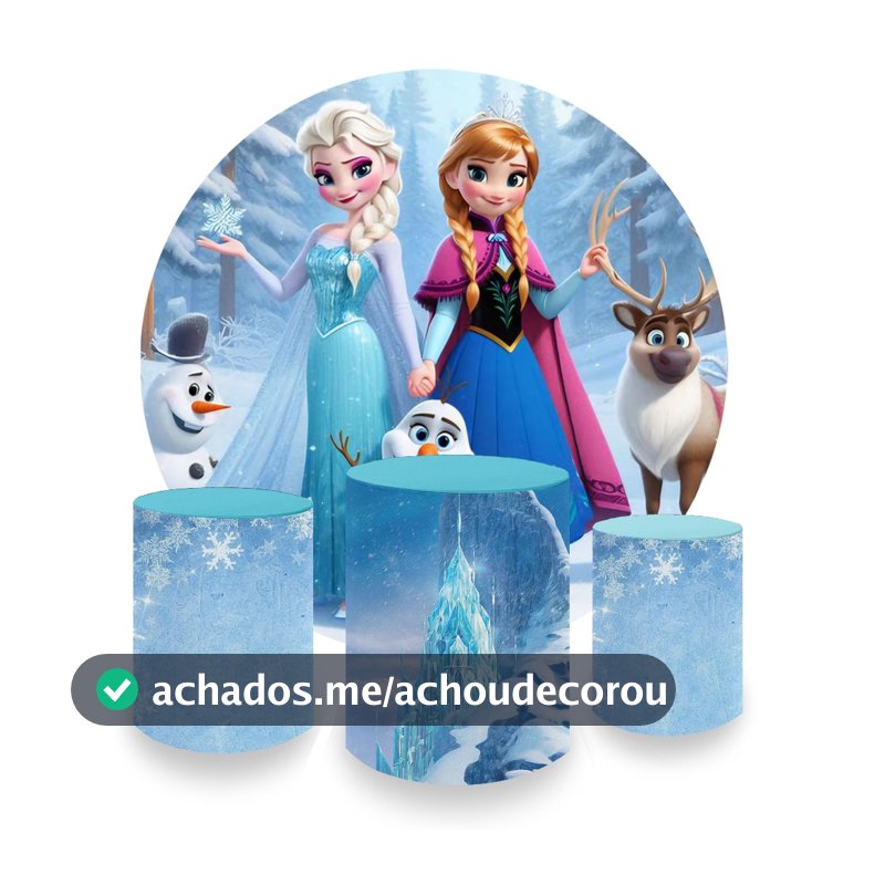 Kit Capa Painel Redondo + Capa De Cilindro Tema Frozen