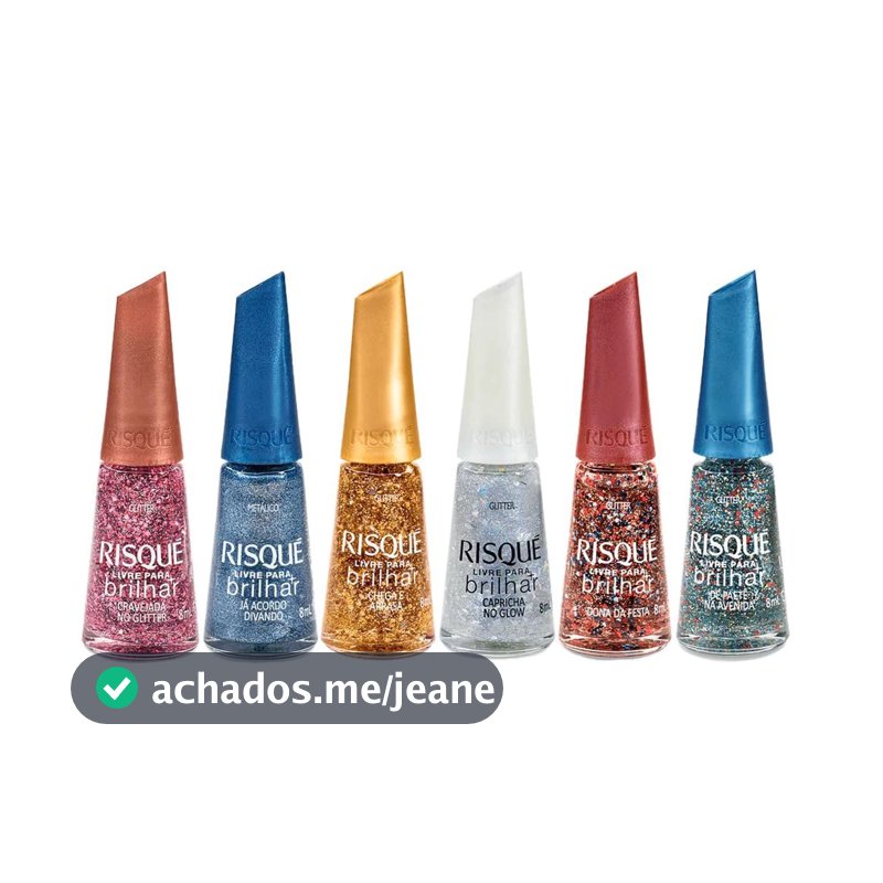 Kit 6 Esmaltes Coleção Livre Para Brilhar Riqué 8ml