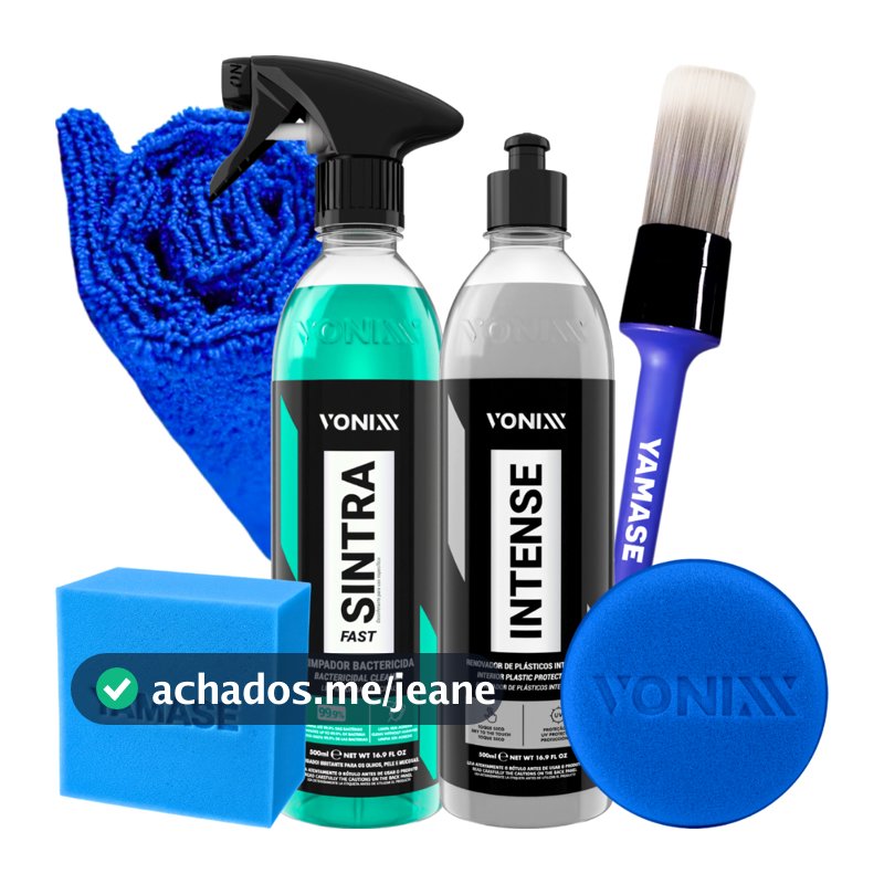 Kit Sintra Fast Limpador Interno Carro + Intense Revitalizador Painéis Portas 500ml Vonixx