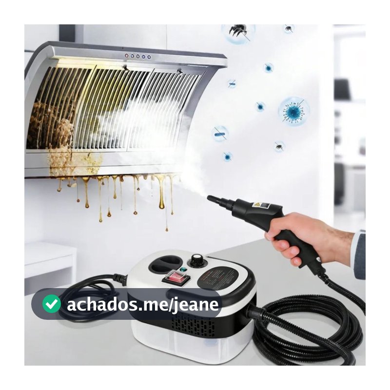 Limpador a Vapor Portátil Alta Pressão Higienizador Limpeza Pesada Cozinha Banheiro Fogão Estofados.St