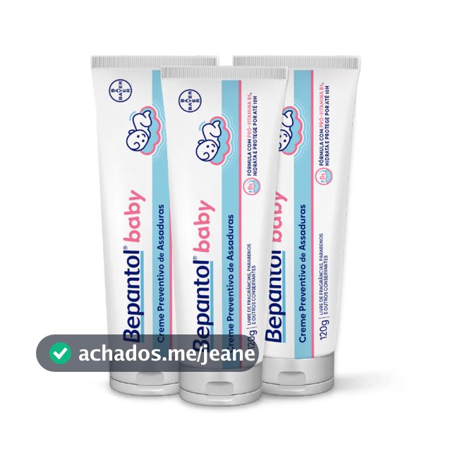 Kit 3un Creme Preventivo de Assadura Bepantol Baby 120gr Cada