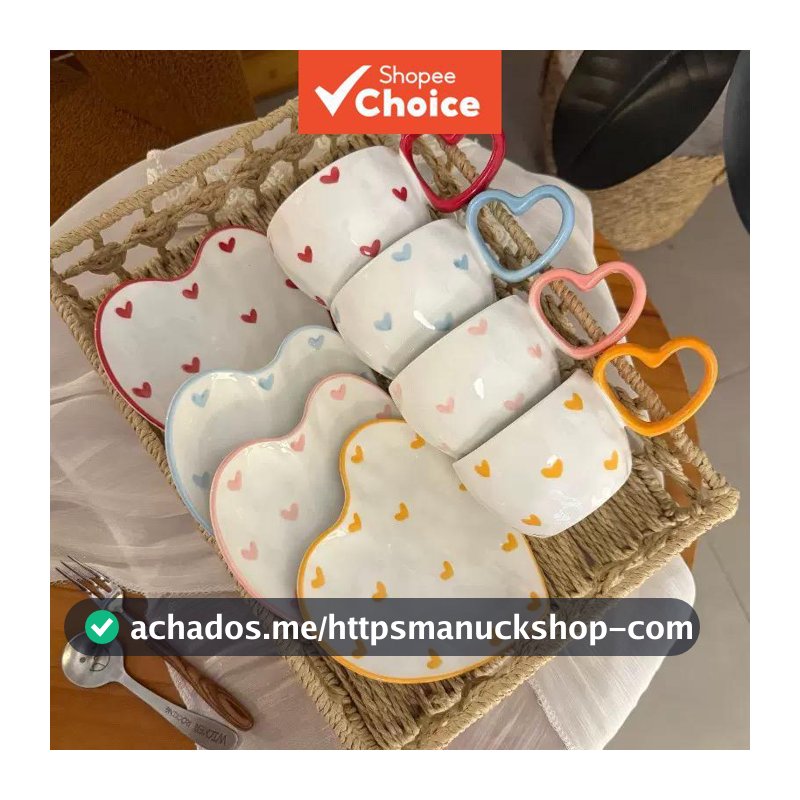 Conjunto de xícaras e pires de cerâmica pintadas à mão estilo coreano para café, ideal para presente