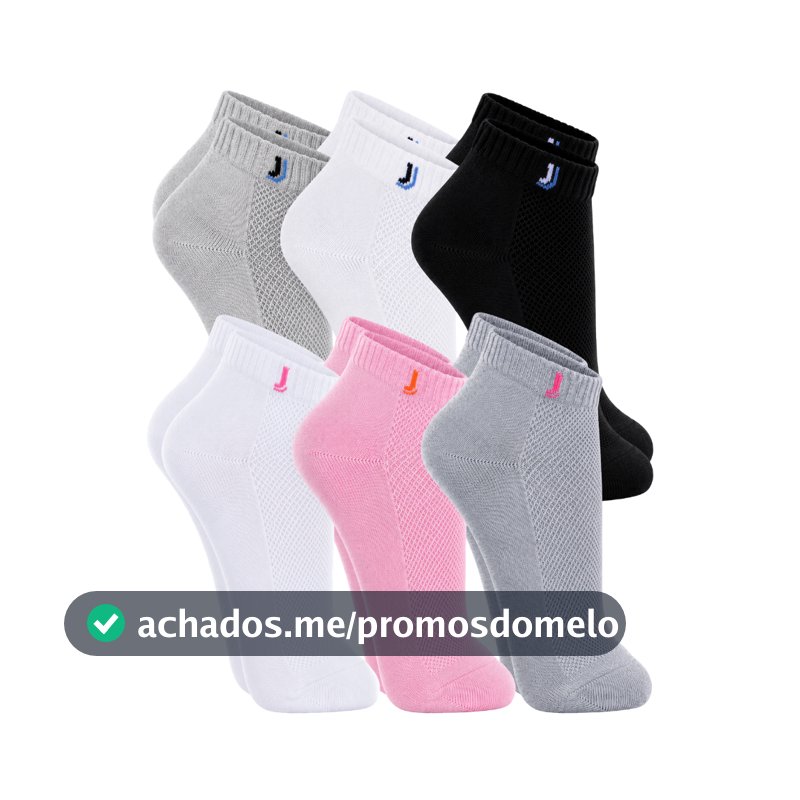 Kit Pares Meia Soquete 100% Algodão Homem Mulher Unissex