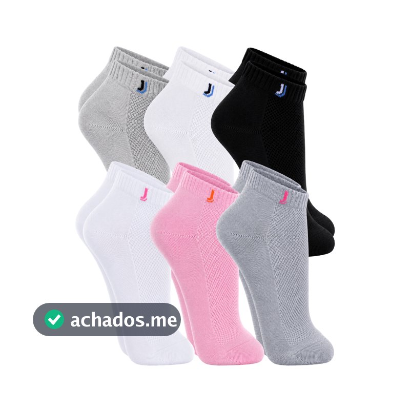 Kit Pares Meia Soquete 100% Algodão Homem Mulher Unissex
